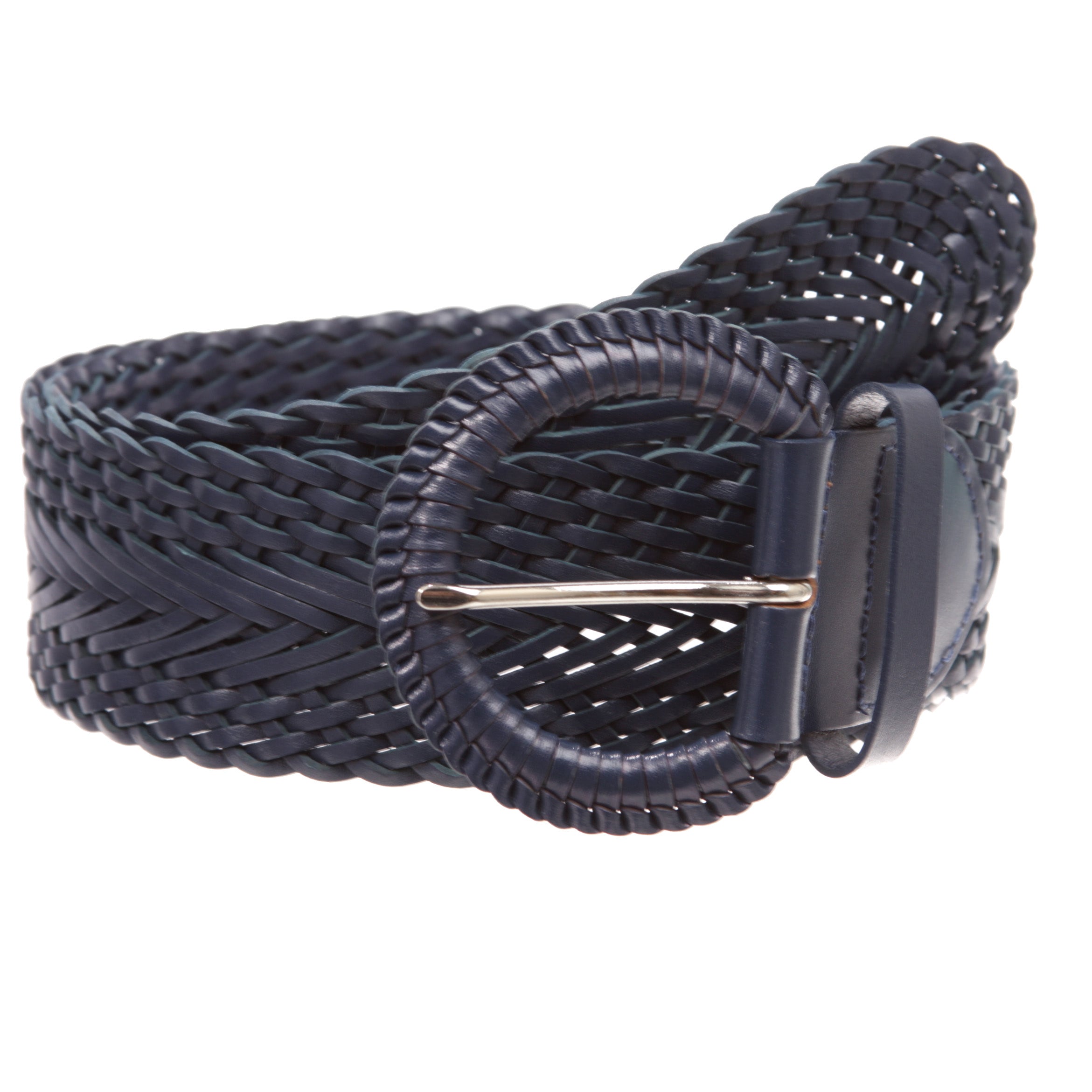 2 Inch Wide Genuine Leather Braided Woven Round Belt