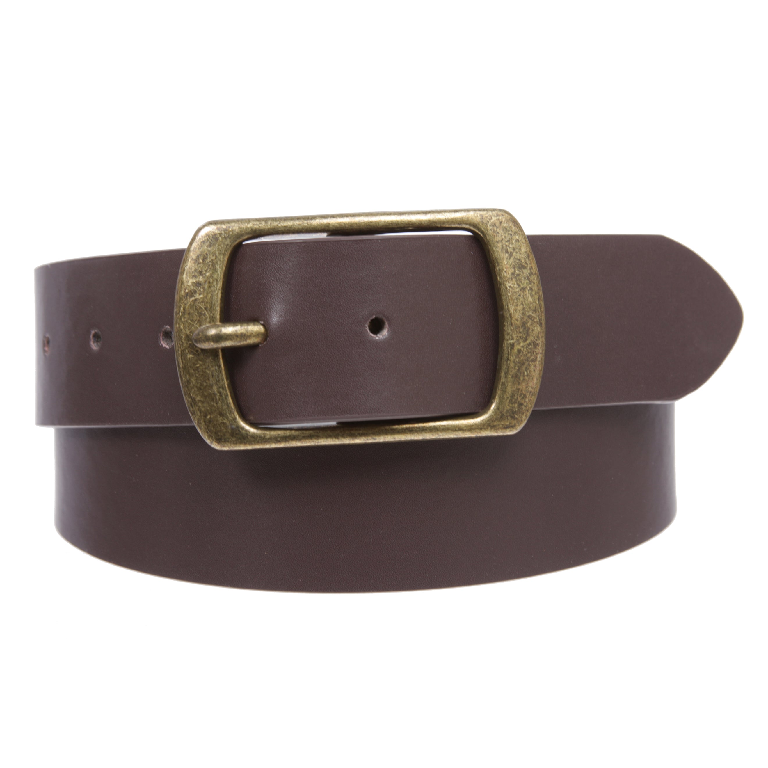 Women Casual PU Leather Dress Belt With Square Single Prong Buckle