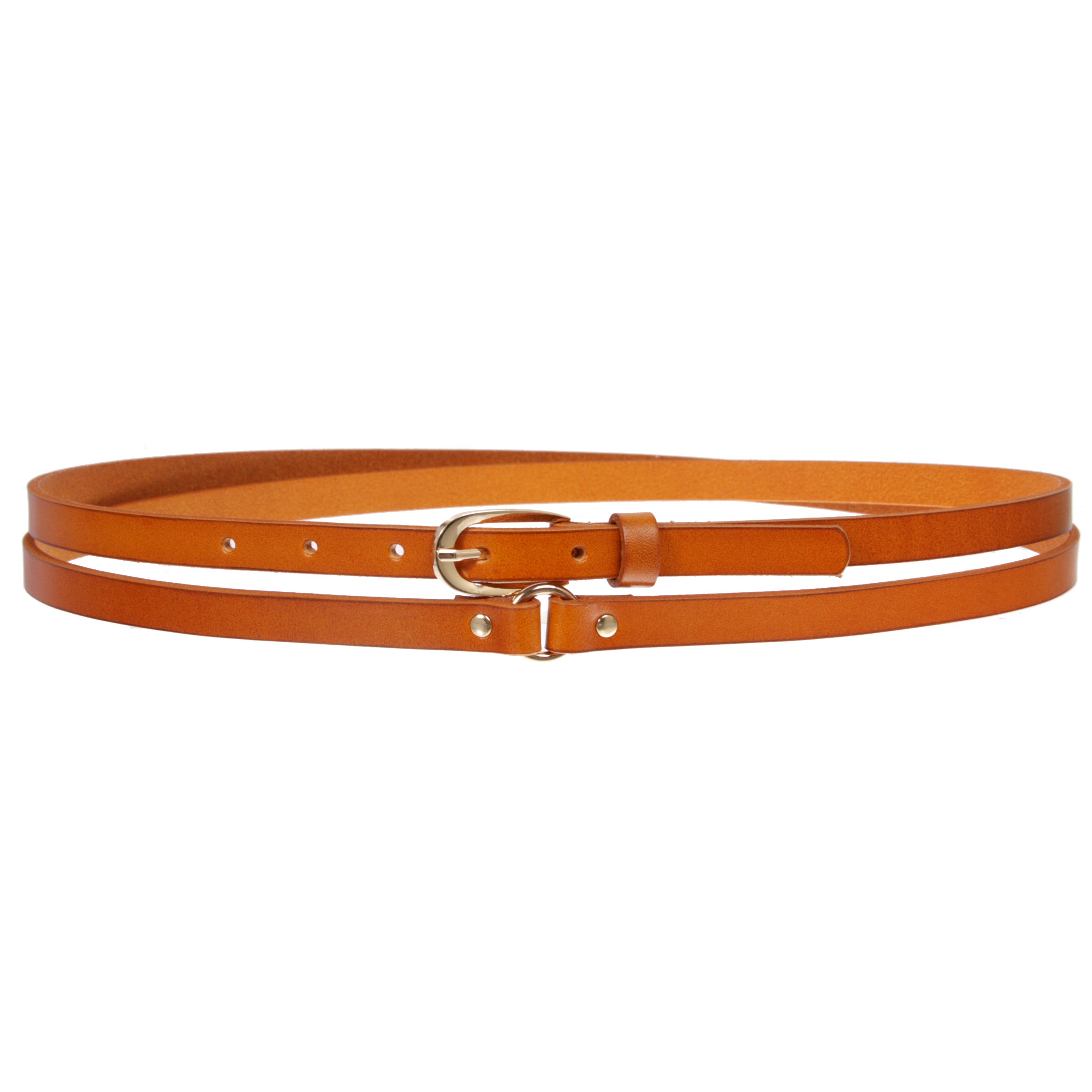 1/2" (13 mm) Skinny Solid Leather Double Wrap Belt