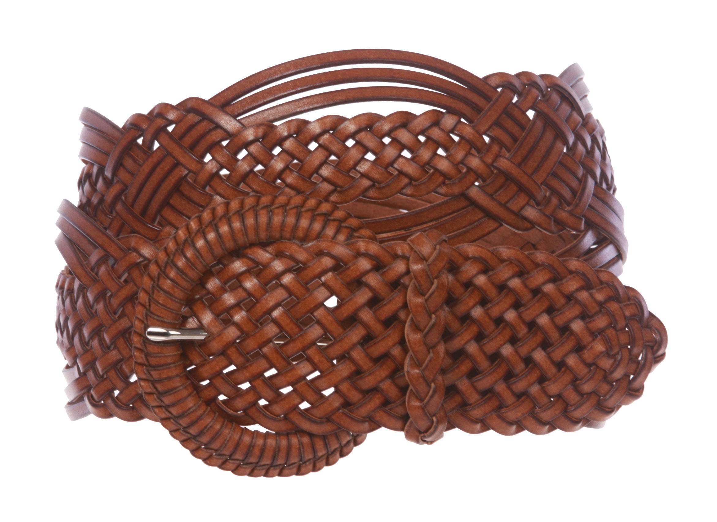 2" (50 mm) Genuine Leather Braided Woven Belt