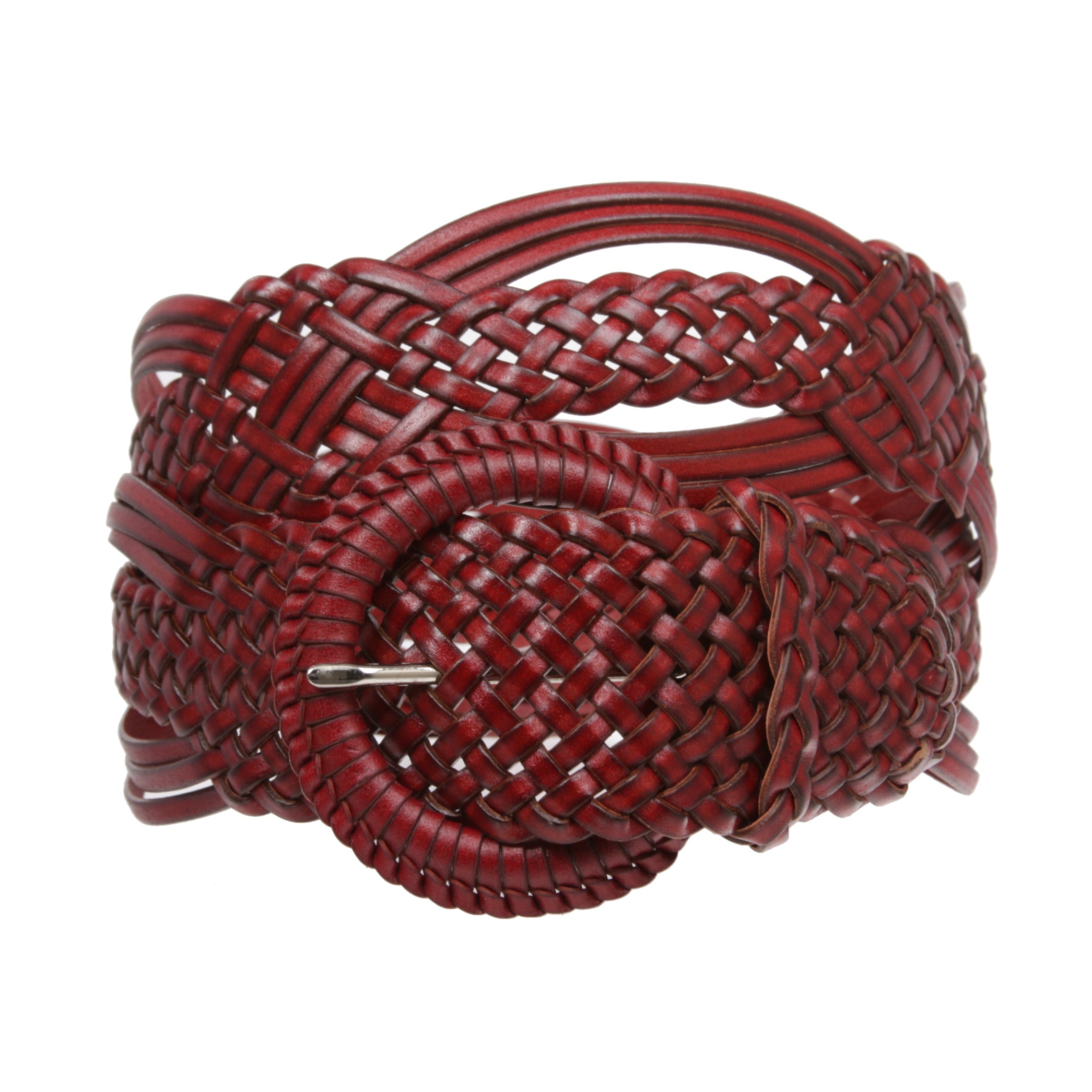 2" (50 mm) Genuine Leather Braided Woven Belt