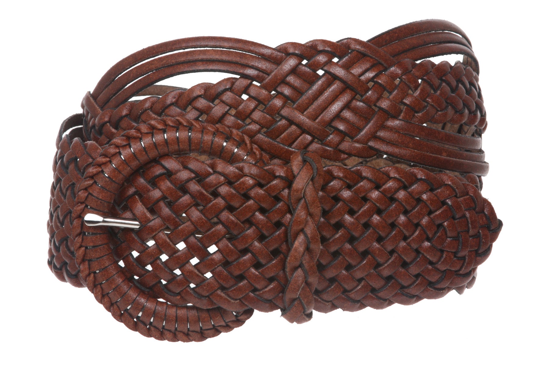 2" (50 mm) Genuine Leather Braided Woven Belt