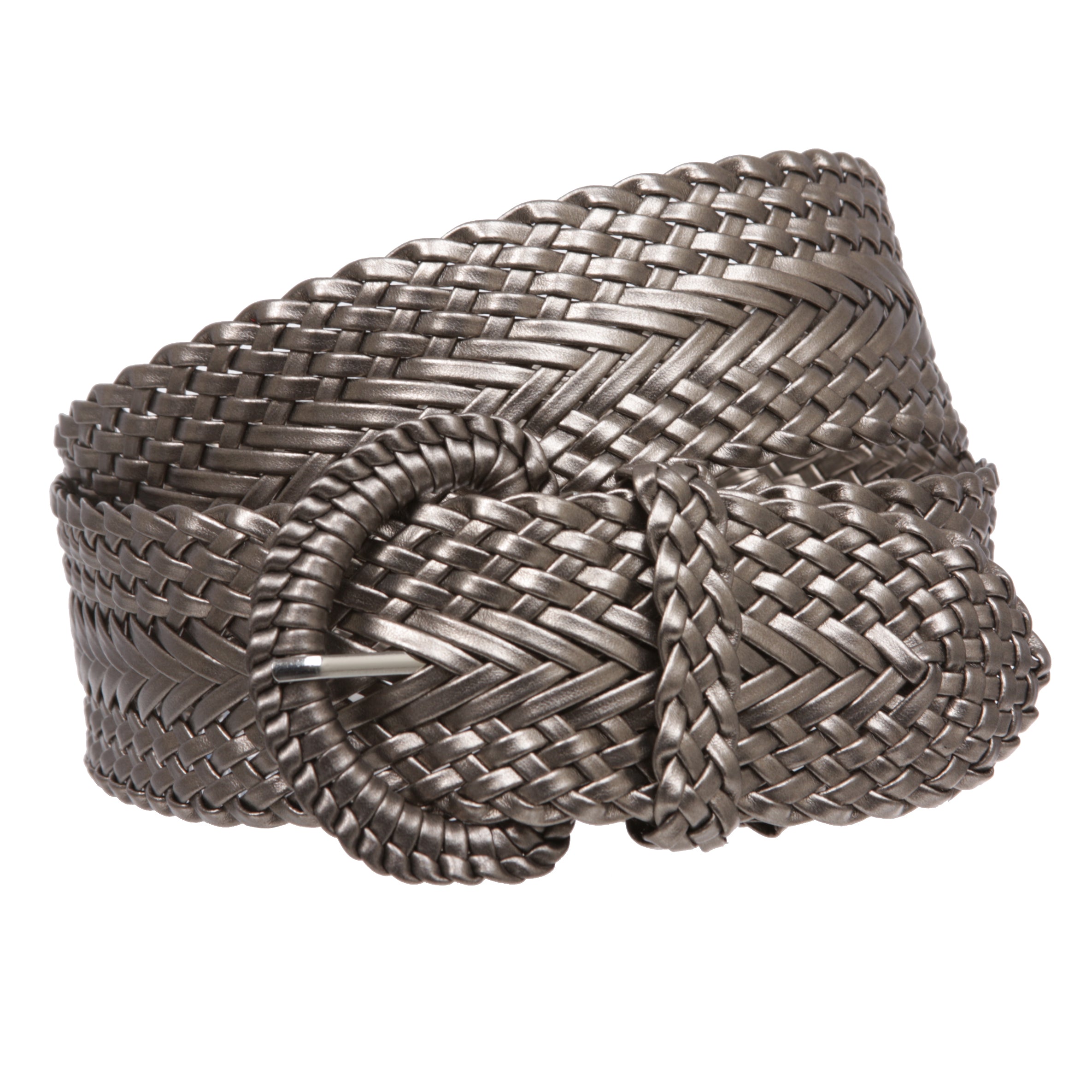 2 Inch Wide Hand Made Soft Metallic Woven Braided Round Belt