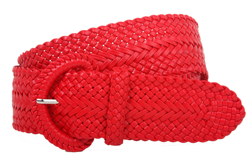 2 Inch Wide Hand Made Soft Metallic Woven Braided Round Belt