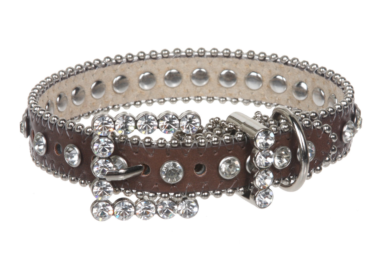 3/4" (20 mm) Metallic Rhinestone Dog Collar