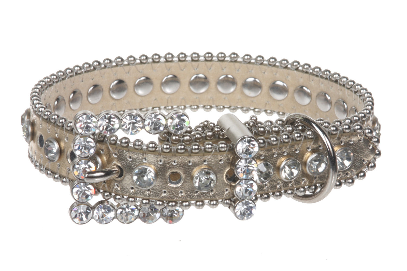 3/4" (20 mm) Metallic Rhinestone Dog Collar