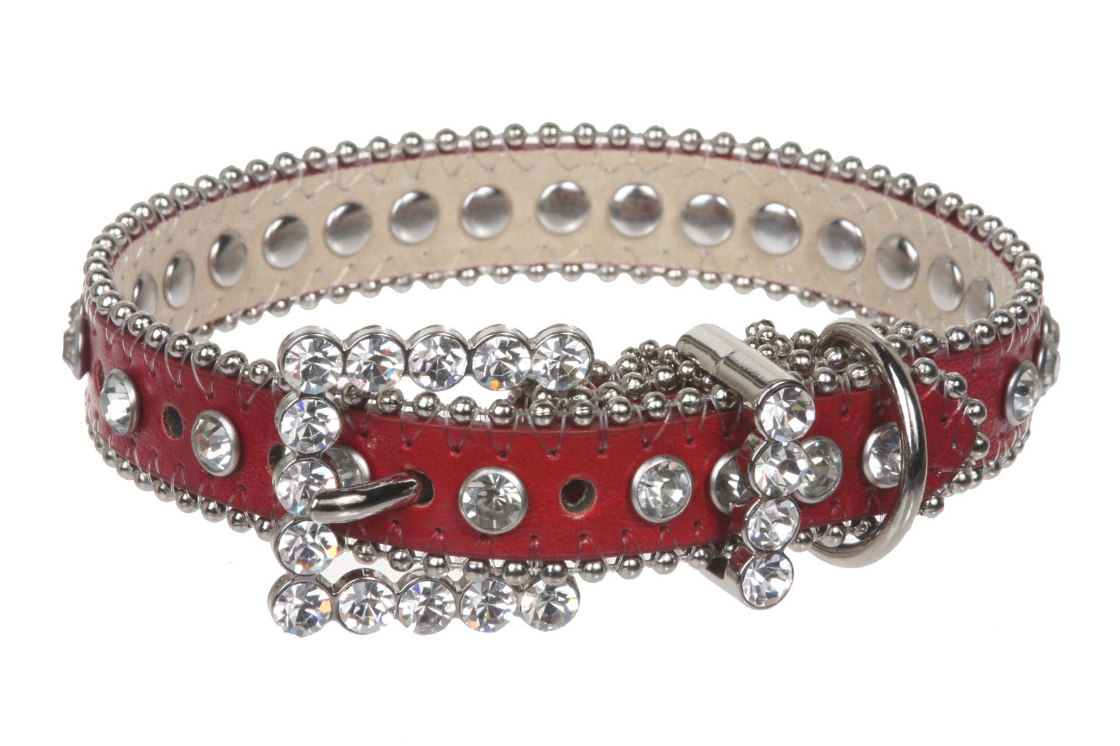 3/4" (20 mm) Metallic Rhinestone Dog Collar