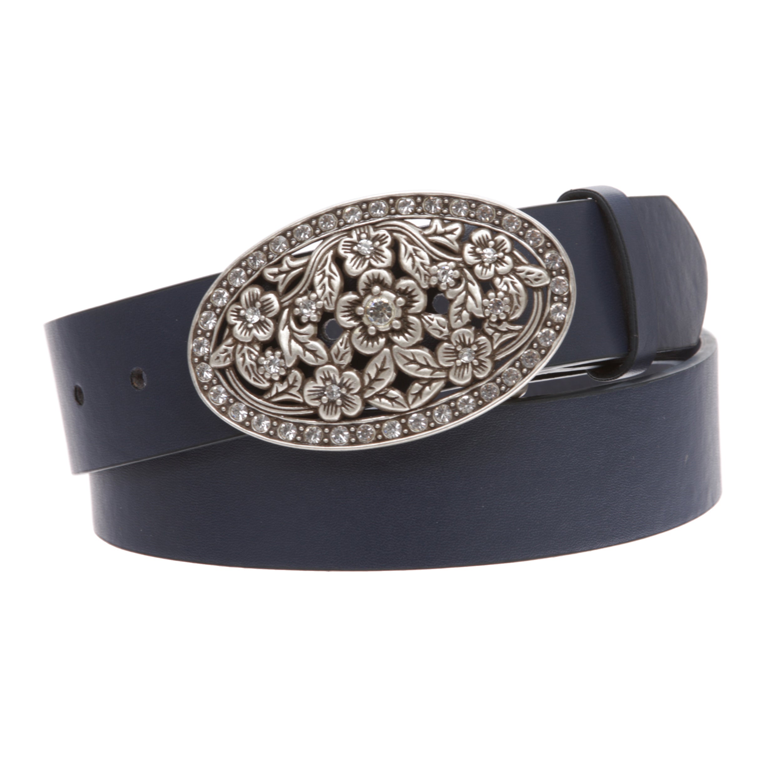 Belt Buckle Leather Embossed discount Crystal