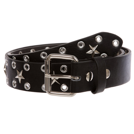 Black Leather Jean Belt Sales  Silver Square 2 Inch Buckle
