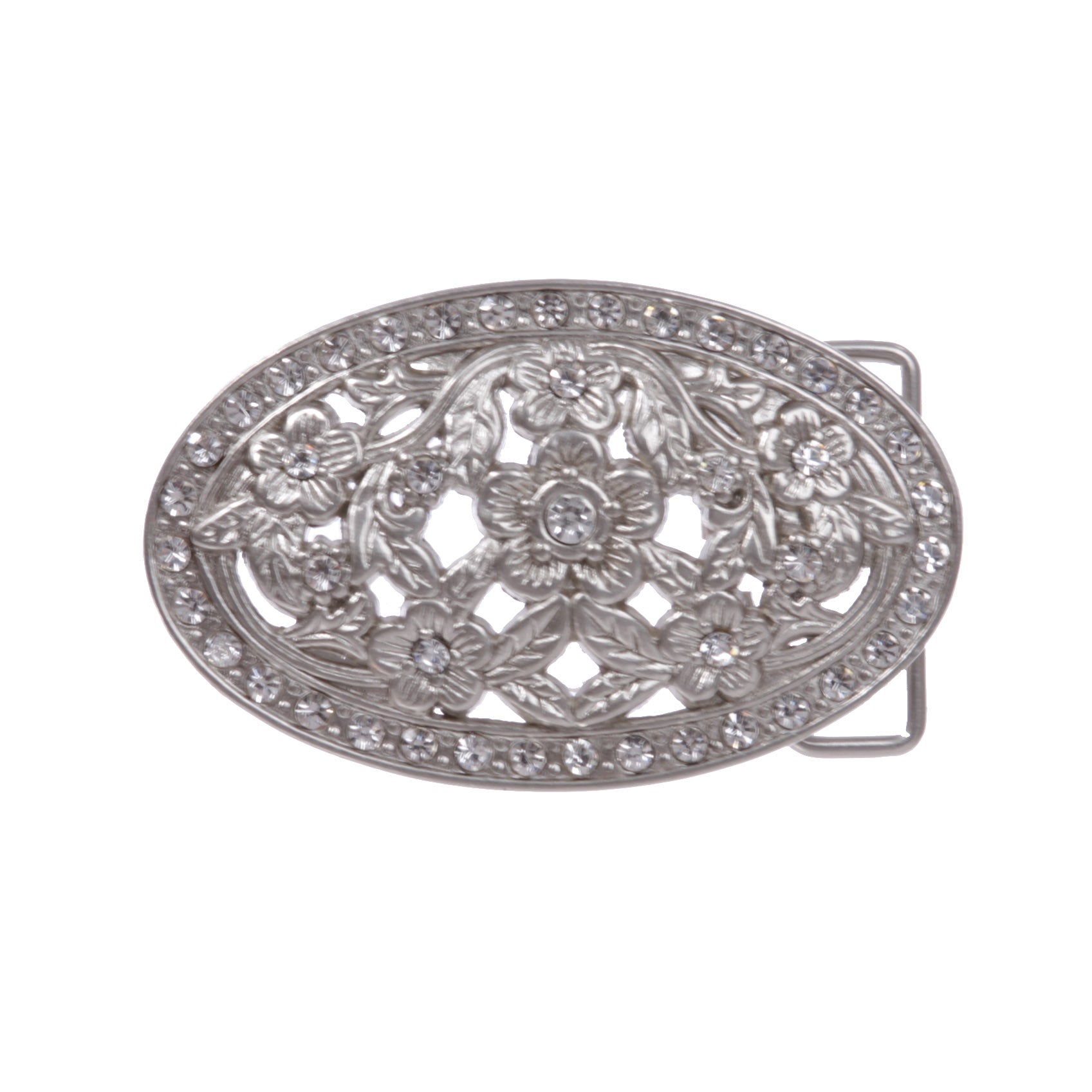 Rustic Silver Rhinestone Belt Buckle 2024 Oval Shape