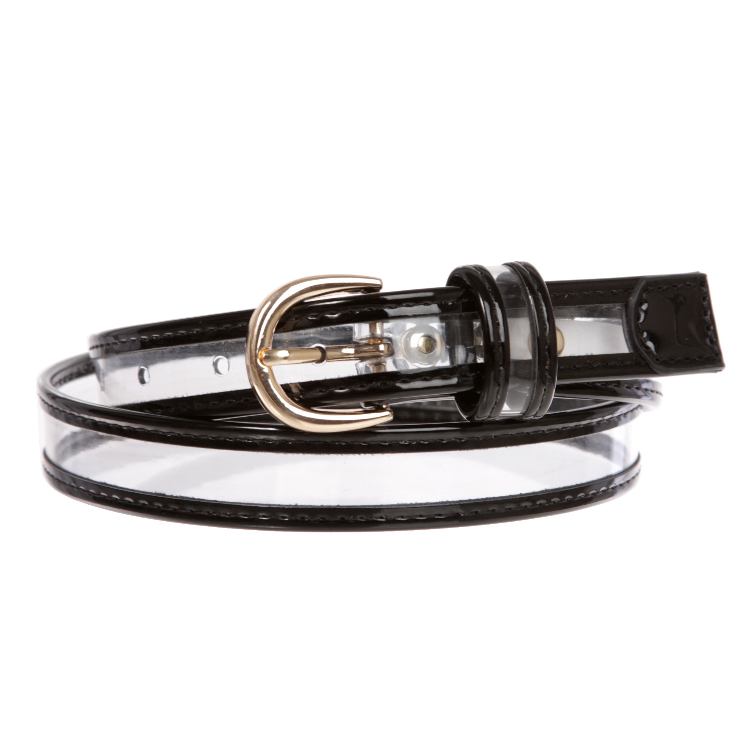 Women's  1" (25 mm) Color-Trimmed Patent Leather Transparent Clear Jelly Belt