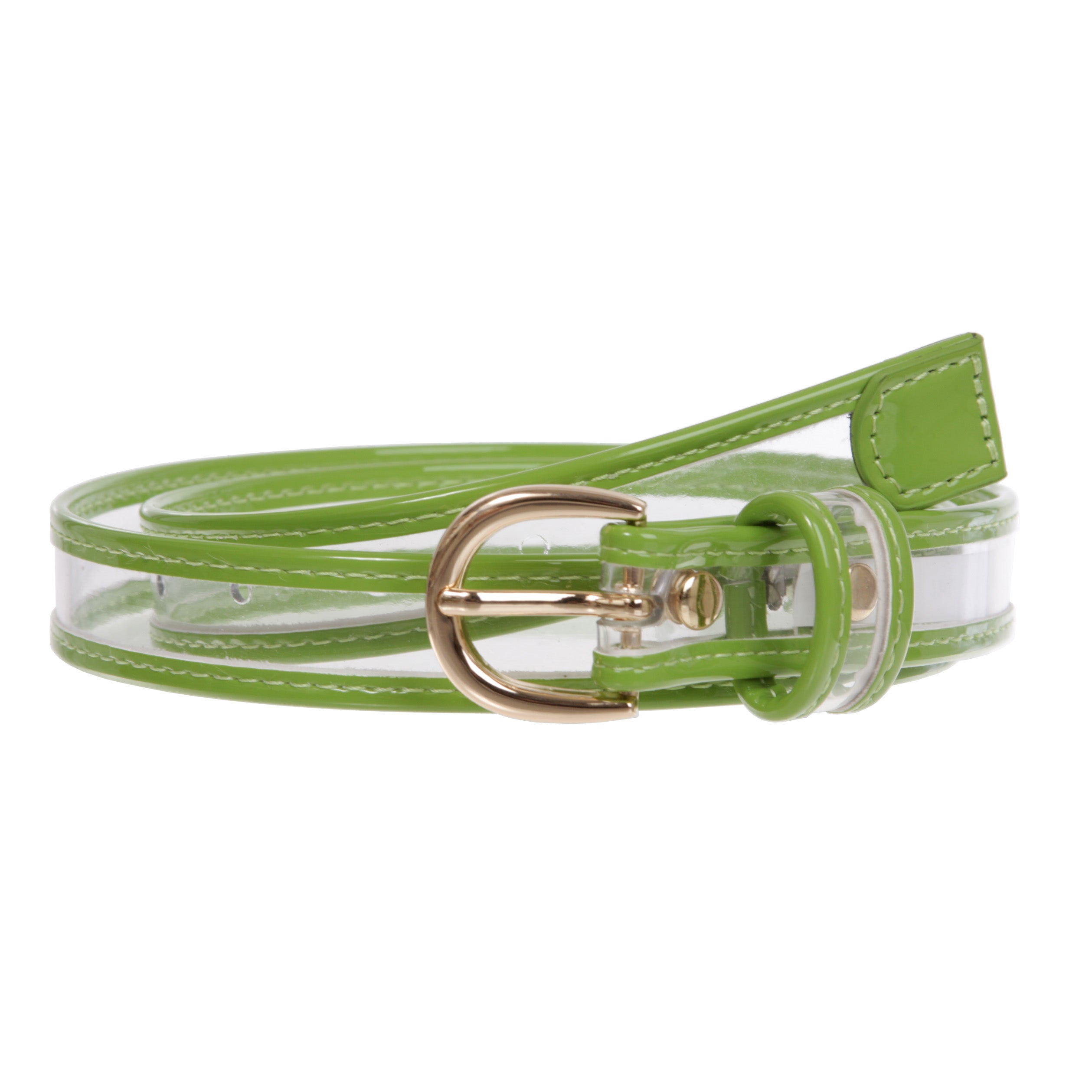 Women's  1" (25 mm) Color-Trimmed Patent Leather Transparent Clear Jelly Belt