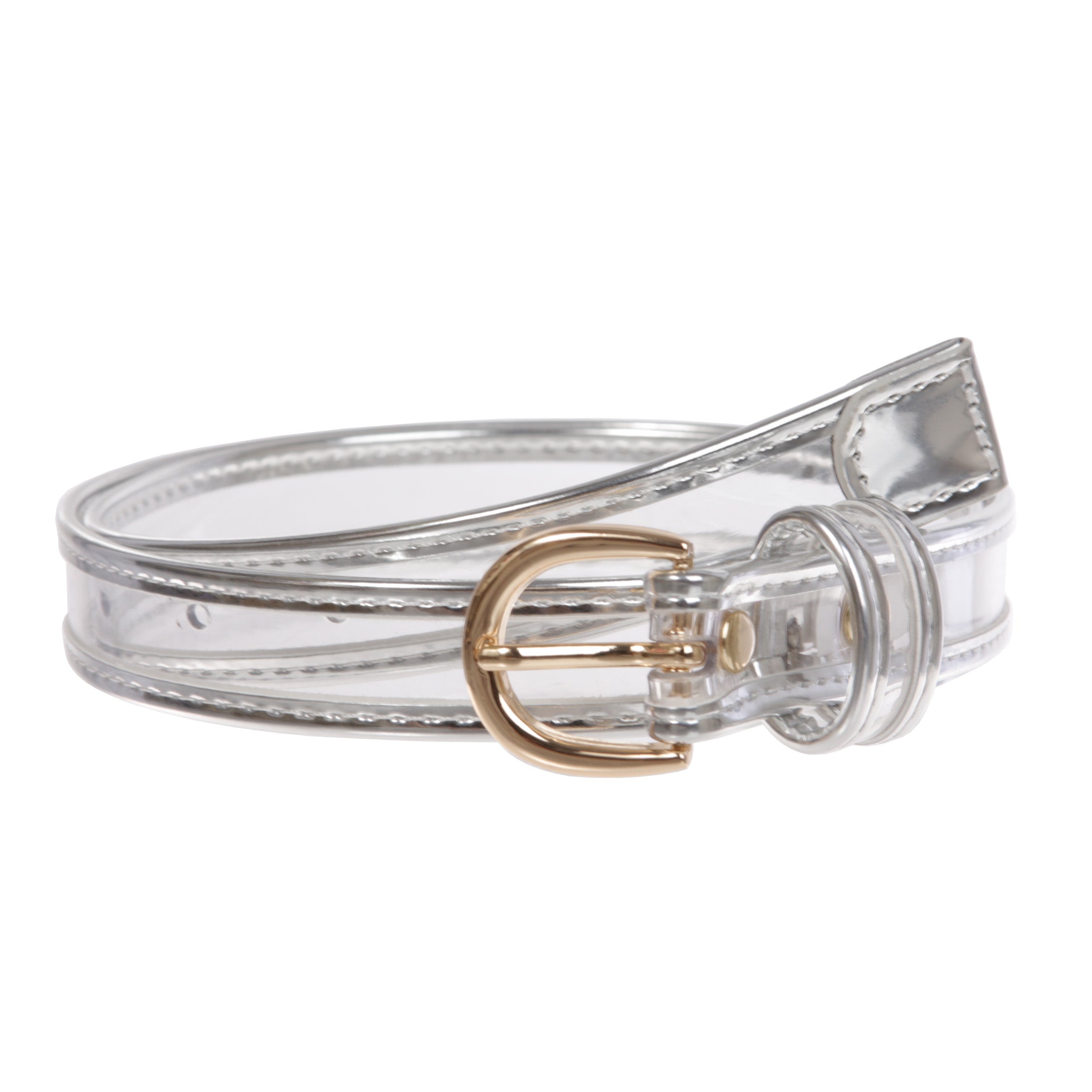 Women's  1" (25 mm) Color-Trimmed Patent Leather Transparent Clear Jelly Belt