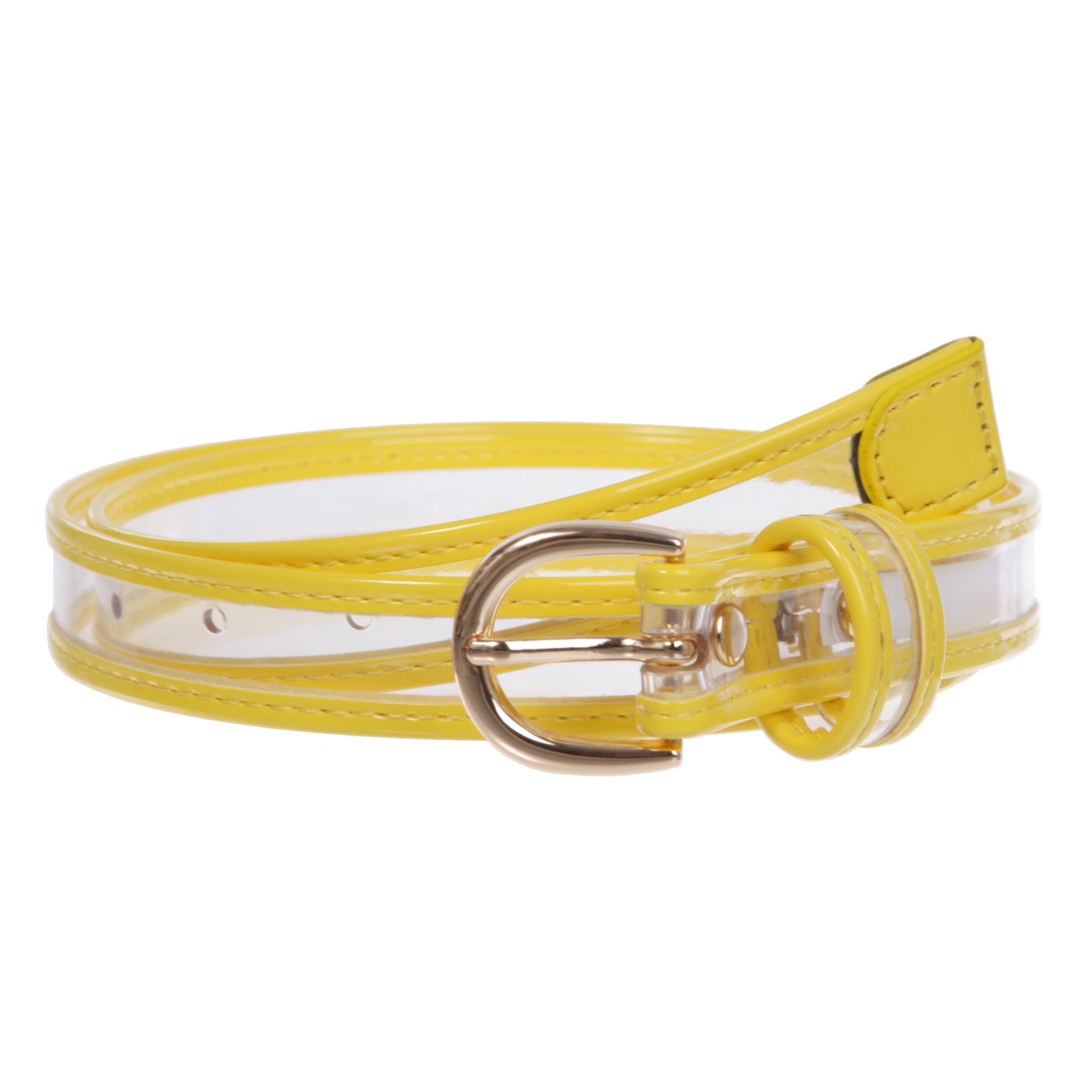 Women's  1" (25 mm) Color-Trimmed Patent Leather Transparent Clear Jelly Belt