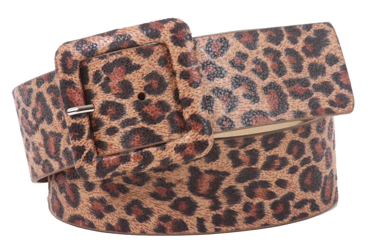 1 7/8" Wide Ladies Leopard Print Fashion Belt