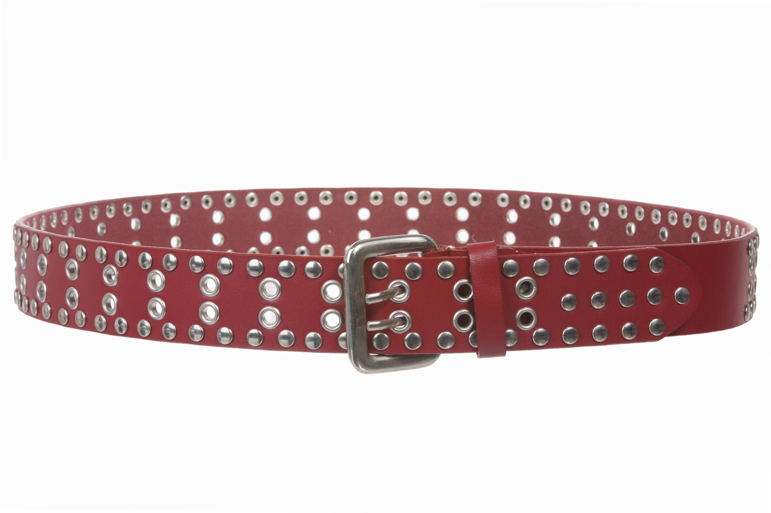 Two Row Grommets and circle studded Fashion Belt