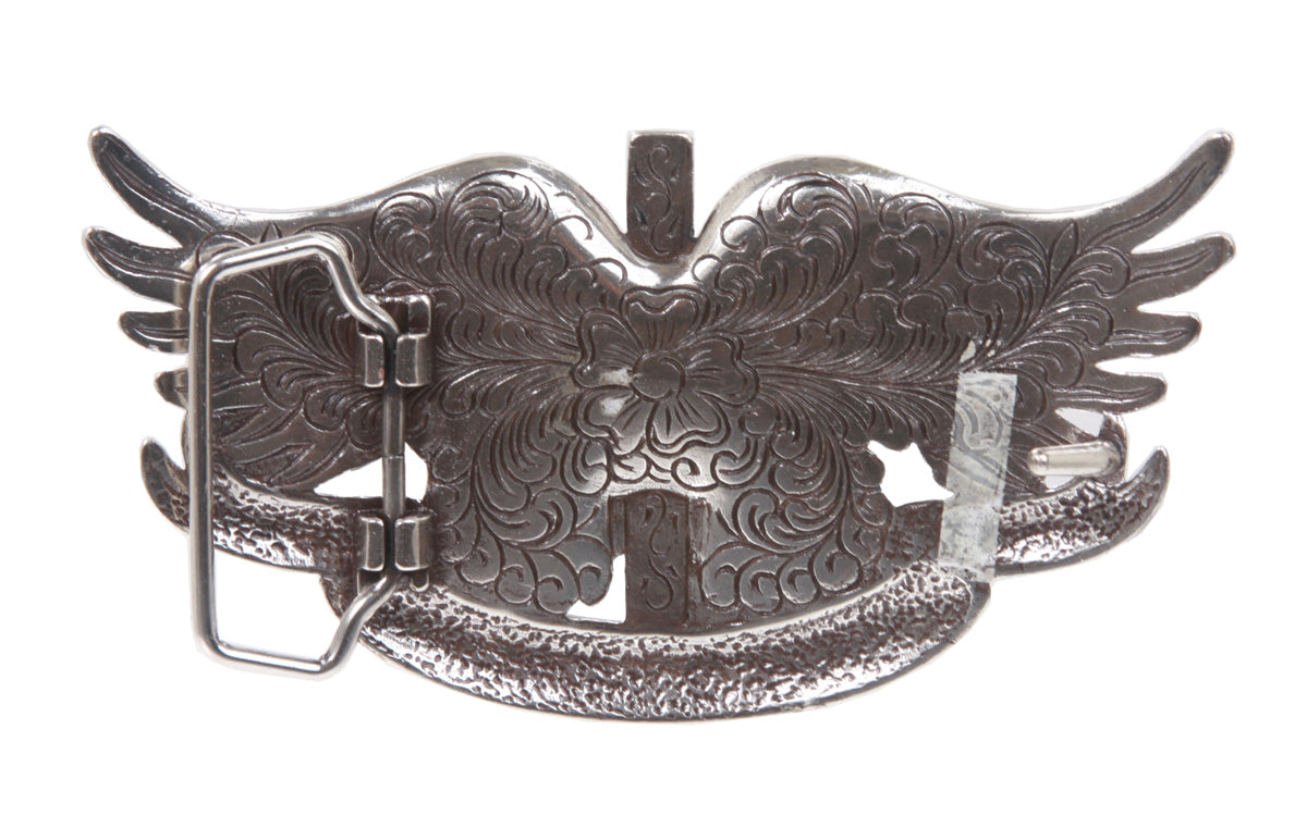 Sterling Silver Winged Dagger Rhinestone Buckle