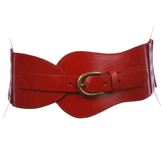 Fashion PU Leather Elastic Wide Belts for Women Stretch Thick